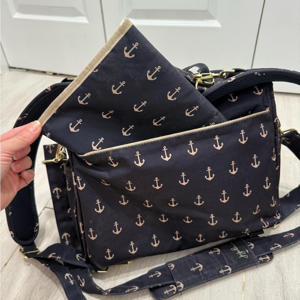 Ju-Ju-Be BFF Navy Anchor Print Backpack - Picture 3 of 6
